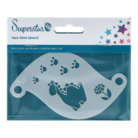 Superstar Mylar Reusable Stencil - Dinosaur, Foot Prints, Daisy No. 52