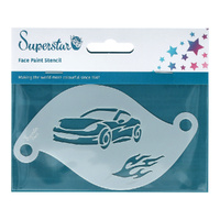 Superstar Mylar Reusable Stencil - Sports Car, Flames No. 62