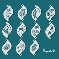 Superstar Mylar Reusable Stencil Set No. 2 - includes 11 stencils and joining ring