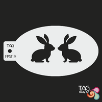 TAG Body Art Reusable Face Painting Stencil - Bunny Rabbits - No. 119