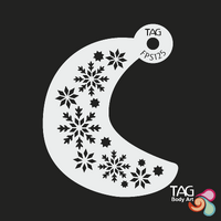 TAG Body Art Reusable Face Painting Stencil - Snowflake Swirl on a Curve - No. 125