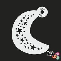 TAG Body Art Reusable Face Painting Stencil - Stars on a Curve - No. 127