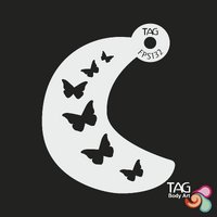 TAG Body Art Reusable Face Painting Stencil - Butterflies Spray, Butterfly Breeze - No. 132