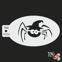 TAG Body Art Reusable Face Painting Stencil - Spooky Halloween Spider, Hat - No. 192