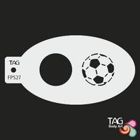TAG Body Art Reusable Face Painting Stencil - Soccer Balls - 2 Part - No. 27