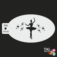 TAG Body Art Reusable Face Painting Stencil - Ballerina Dancing - No. 48