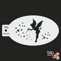 TAG Body Art Reusable Face Painting Stencil - Fairy Dust, Stars, Tink Wand - No. 49