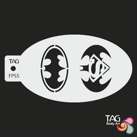 TAG Body Art Reusable Face Painting Stencil - Supers Batman, Spiderman - No. 5
