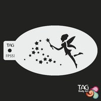 TAG Body Art Reusable Face Painting Stencil - Flying Fairy Sparkle Stars - No. 51