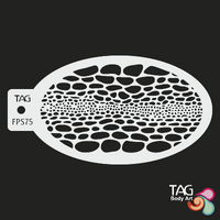 TAG Body Art Reusable Face Painting Stencil - Reptile Skin - No. 75