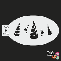 TAG Body Art Reusable Face Painting Stencil - Unicorn Horn - No. 92