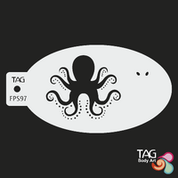 TAG Body Art Reusable Face Painting Stencil - Octopus - No. 97