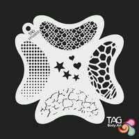 TAG Body Art Reusable Face Painting Stencil - Big Splash - Texture, Twinkle, Comic Dots, Scales, Cracks - No. 10