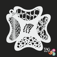 TAG Body Art Reusable Face Painting Stencil - Big Splash - Creature, Cosmic, Reptile, Texture - No. 9