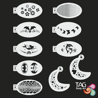 TAG Body Art Reusable Face Painting Stencil - Party Pack x 10 Stencils