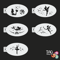 TAG Body Art Reusable Face Painting Stencil - Girls Pack x 5 Stencils