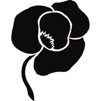 TAG Body Art Vinyl Glitter Tattoo Stencil - Poppy Flower - No. 104