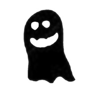 TAG Body Art Vinyl Glitter Tattoo Stencil - Ghost - No. 107