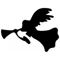 TAG Body Art Vinyl Glitter Tattoo Stencil - Trumpet Angel - No. 109