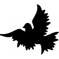 TAG Body Art Vinyl Glitter Tattoo Stencil - Flying Dove - No. 116