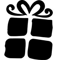 TAG Body Art Vinyl Glitter Tattoo Stencil - Christmas Gift Box Present - No. 117