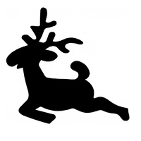 TAG Body Art Vinyl Glitter Tattoo Stencil - Christmas Jumping Reindeer - No. 119