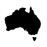 TAG Body Art Vinyl Glitter Tattoo Stencil - Australia Map - No. 124