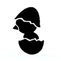 TAG Body Art Vinyl Glitter Tattoo Stencil - Easter Chicken in Egg - No. 131