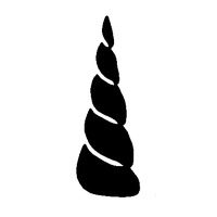 TAG Body Art Vinyl Glitter Tattoo Stencil - Unicorn Horn Unihorn Large - No. 134