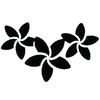 TAG Body Art Vinyl Glitter Tattoo Stencil - Frangipani Flower - No. 136