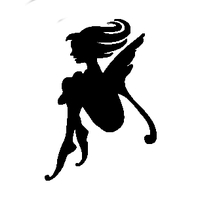TAG Body Art Vinyl Glitter Tattoo Stencil - Sitting Fairy - No. 137
