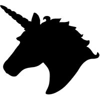 TAG Body Art Vinyl Glitter Tattoo Stencil - Unicorn Head No. 2 - No. 138