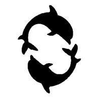 TAG Body Art Vinyl Glitter Tattoo Stencil - Double Dolphin - No. 13