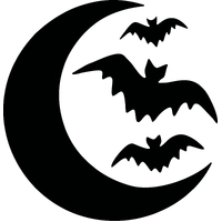 TAG Body Art Glitter Tattoo Stencil No. 145 - Flying Bats and Moon - 5 pack