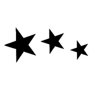 TAG Body Art Vinyl Glitter Tattoo Stencil - 3 Stars on a Curve - No. 146