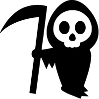 TAG Body Art Vinyl Glitter Tattoo Stencil - Halloween Grim Reaper - No. 150 