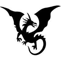 TAG Body Art Vinyl Glitter Tattoo Stencil - Flying Dragon - No. 15