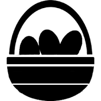 TAG Body Art Vinyl Glitter Tattoo Stencil - Easter Basket with Eggs - No. 169 