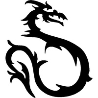 TAG Body Art Vinyl Glitter Tattoo Stencil - Tribal Dragon Belly - No. 16