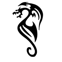 TAG Body Art Vinyl Glitter Tattoo Stencil - Tribal Dragon - No. 17