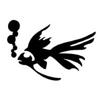 TAG Body Art Vinyl Glitter Tattoo Stencil - Gold Fish - No. 19