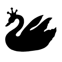 TAG Body Art Vinyl Glitter Tattoo Stencil - Swan - No. 22 