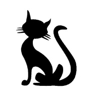 TAG Body Art Vinyl Glitter Tattoo Stencil - Halloween Sitting Cat - No. 2