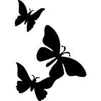 TAG Body Art Glitter Tattoo Stencil No. 31 - Triple Butterfly - 5 pack
