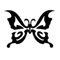 TAG Body Art Vinyl Glitter Tattoo Stencil - Butterfly No.3 - No. 34