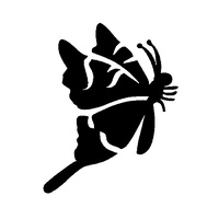 TAG Body Art Vinyl Glitter Tattoo Stencil - Side Butterfly - No. 35