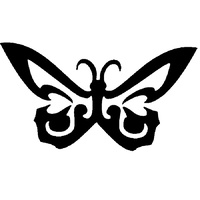 TAG Body Art Vinyl Glitter Tattoo Stencil - Butterfly Deco - No. 36
