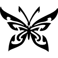 TAG Body Art Vinyl Glitter Tattoo Stencil - Tribal Butterfly - No. 38