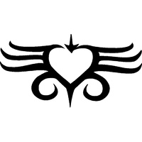 TAG Body Art Vinyl Glitter Tattoo Stencil - Tribal Heart - No. 54 