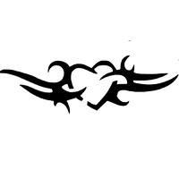 TAG Body Art Vinyl Glitter Tattoo Stencil - Heart Swirl - No. 55